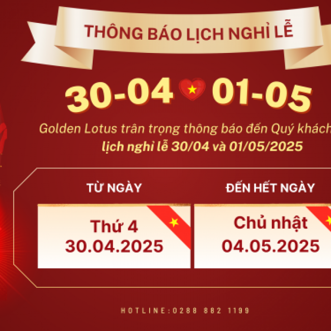 [THÔNG BÁO NGHỈ LỄ 30/4 - 1/5]