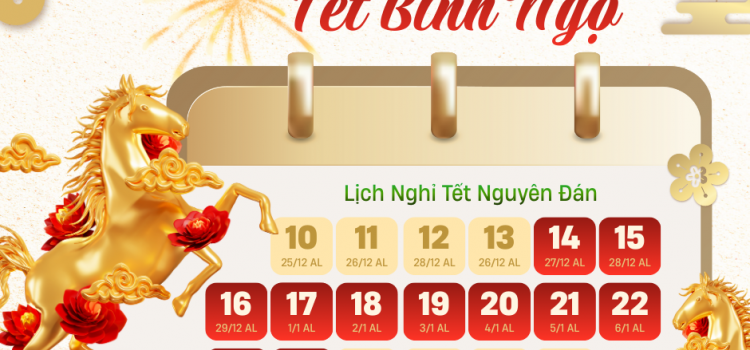 Thông báo lịch nghỉ Tết Nguyên Đán Bính Ngọ 2026